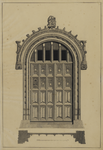 216371 Plattegrond en opstand van de deur van de sacristie in de Domkerk te Utrecht.